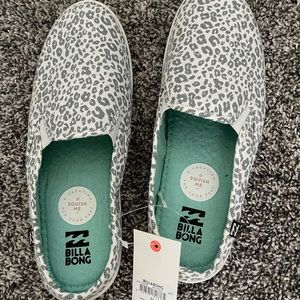 NWT leopard billabong slip ons